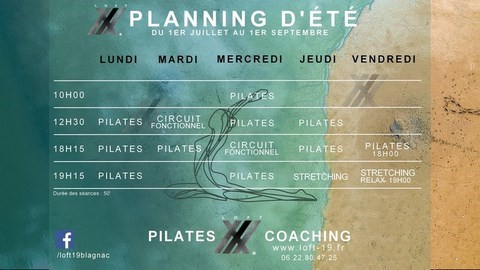 planning ete 2019 loft 19 pilates